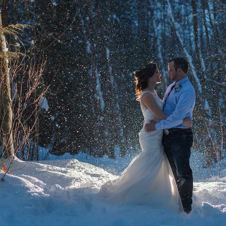 A couple eloping at Tin Poppy Retreat in BC.