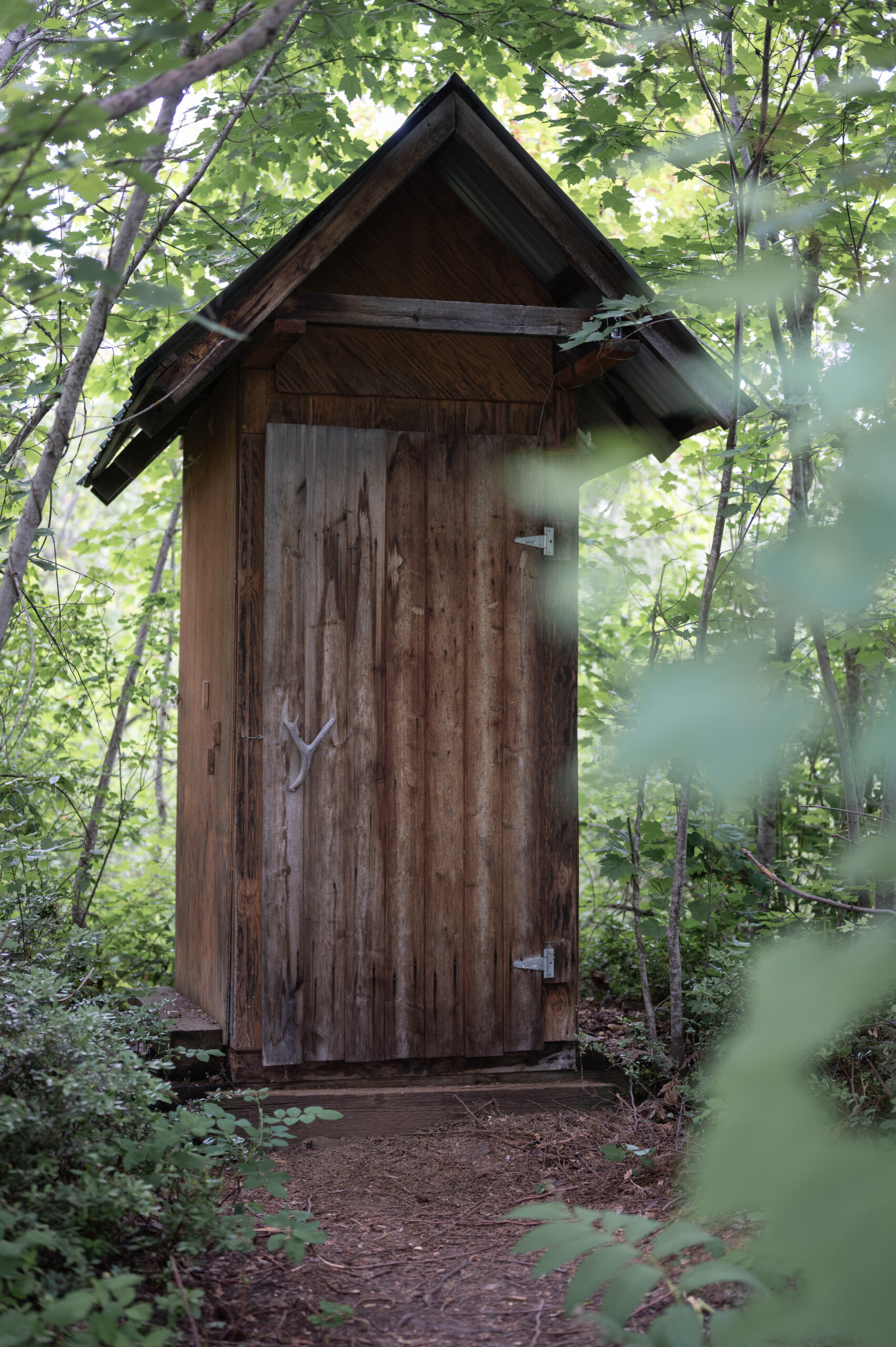 An outhouse.