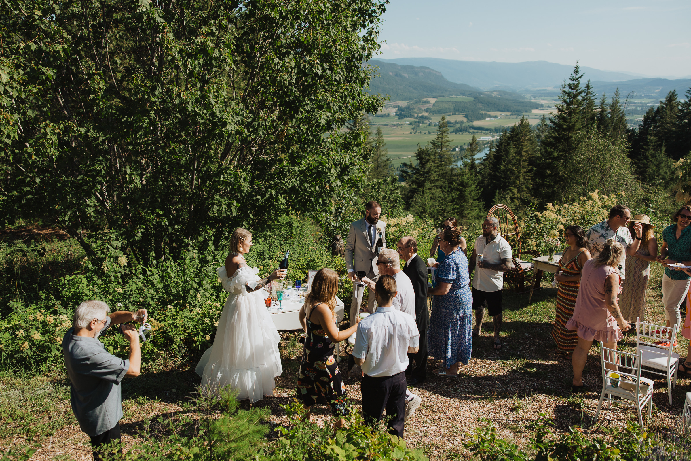 Cydney & Michael A forested wedding ceremony.