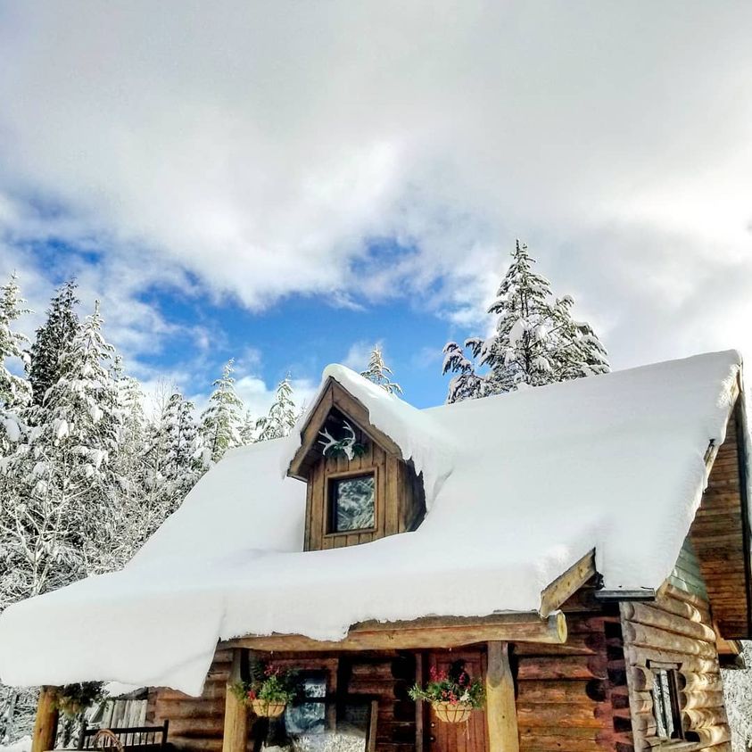 Violet Cabin in the wintertime.